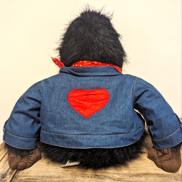 Vintage Dandee Gorilla in Jean Jacket and bandana - Picture 2 of 5